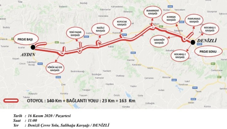 Aydın-Denizli otoyoluna ilk kazmayı Bakan Karaismailoğlu vuracak