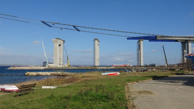 Çanakkale 1915 Köprüsü ‘kedi yolu’nun yüzde 70’i tamamlandı